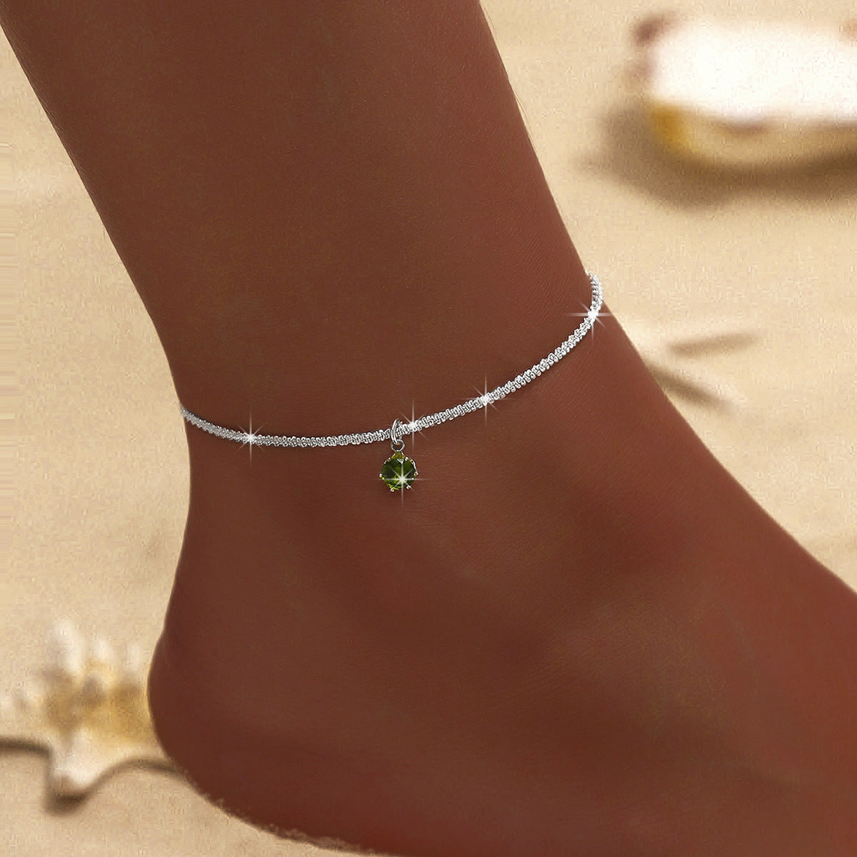 Female Fashion Cross Double-circle Anklet - Chic Angle